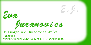 eva juranovics business card